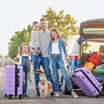 thumbnail image 3 of Gowill 7 Piece Luggage Sets,13/16/20/24/28 inch Hardside Lightweight ABS Suitcase With Expandable Duffle Bag (Purple), 3 of 16