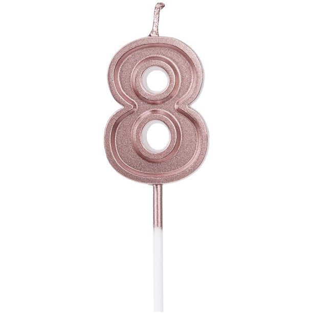Rose Gold Glitter Happy Birthday Cake Candles Number Candles Birthday Candle Cake Topper Decoration For Party Kids Adults Number 8 Walmart Com Walmart Com