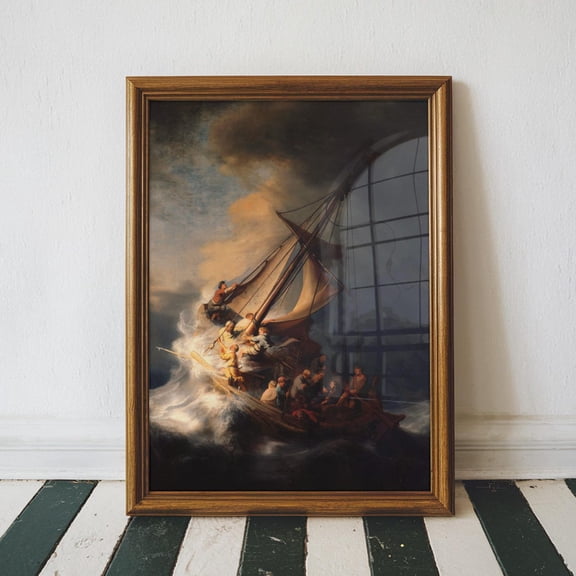 Storm On The Sea Of Galilee Rembrandt Vintage Poster, Housewarming, Museum Poster, Gallery Poster, High Quality Poster, Unframed Poster Size 8x12