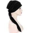 thumbnail image 4 of Skymirror Women Turban Hat Solid Color High Elastic Sweat Absorption Breathable Lint Free Decorative Machine Washable Pre-Tied Head Scarves Women Headwear Turban for Male, 4 of 7
