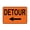 Color 186, variant on Left Arrow Detour Style 2 Traffic Sign Aluminum Metal Sign 10 in x 14 in
