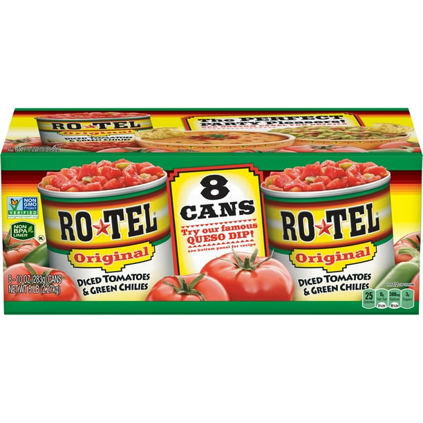 RO*TEL Original Diced Tomatoes and Green Chilies 10 Ounce (8 Pack
