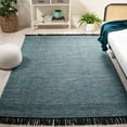 thumbnail image 2 of SAFAVIEH Montauk Kelsey Distressed Cotton Area Rug, Turquoise/Black, 6' x 6' Square, 2 of 8