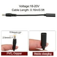 thumbnail image 2 of 0.5FT USB C to DC PD Power Fast Charging Cable, 5.5mmx2.5mm 65W/18V-20V DC Power Cable, Type C Input 3.25A Adapter Jack Converter for Router, Camera, TV Box, Desk Lamp(Black), 2 of 6