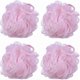 thumbnail image 1 of wonima11 60g/pcs Pink Mesh Bath Sponge Shower Pouf Loofahs Shower Puff Pack of 4 (Pink), 1 of 1