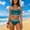 Blue, variant on Sakmal Plus Size Bikini Sets for Women Push Up Swimwear Blue Summer Solid Bathing Suits for Women L