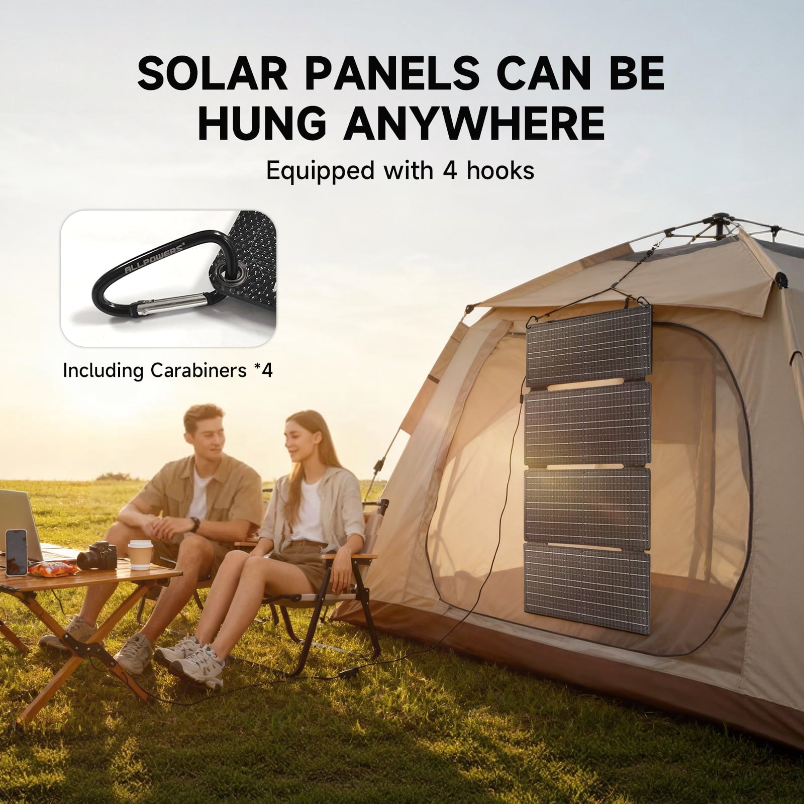 ALLPOWERS SE60 60W Portable Solar Panel for Power Station, Foldable Solar Charger, IP68 Waterproof for Camping, RV, Off-Grid & Emergency Power