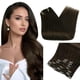 thumbnail image 1 of Extensiones de cabello con clip Full Shine, extensiones de cabello real de color marrón oscuro, extensiones de cabello con clip en cabello humano, extensiones de cabello marrón más oscuro, extensiones, 1 of 5