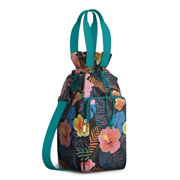 Water Bottle Carrier Bag with Adjustable Strap, Lightweight Drawstring Bottle Holder for Travel & Outdoor Use