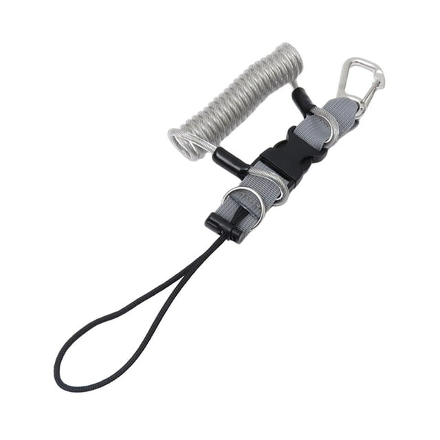 Cordón de buceo, cuerda de , pulsera de Metal, cuerda de seguridad, resorte en espiral Gris