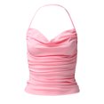 thumbnail image 5 of AOMPMSDX 2 Pack Womens Tank Tops Sexy Halter Neck Spaghetti Strap Shoulder Strap Slim Pink Elegant Summer Camisole Shirts XXL, 5 of 6