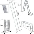thumbnail image 3 of 7 in 1 Folding Step Ladder 12.5ft Multi Purpose Aluminum Extension Ladder, 3 of 13