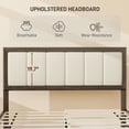 thumbnail image 3 of HOMCOM Full Size Bed Frame with Upholstered Headboard, Full Platform Bed Frame with Wooden Slats, No Box Spring Needed, Easy Assembly, Charcoal Gray, 3 of 9