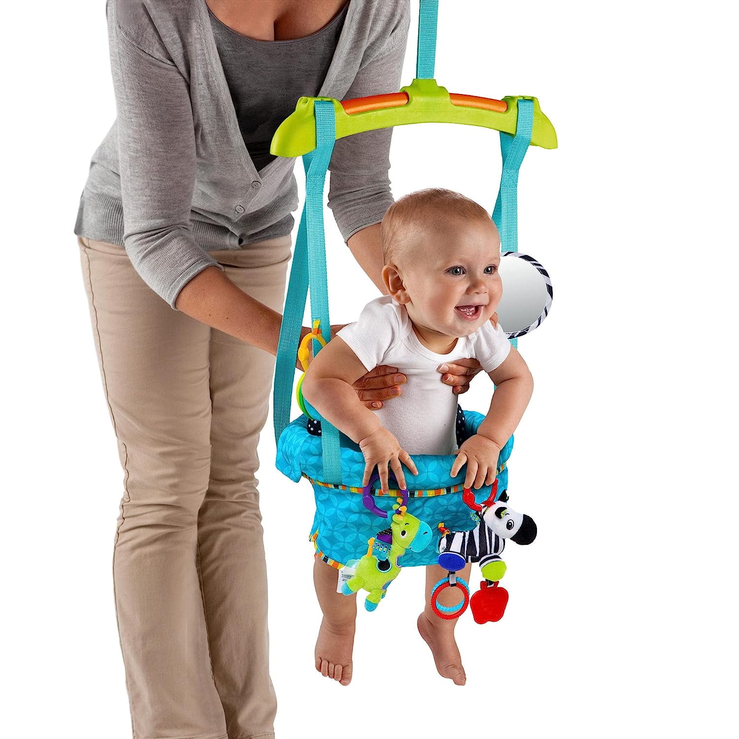 Bright Starts Playful Parade Door Jumper for Baby, 6 Months and Up, Max  Weight 26 lbs 