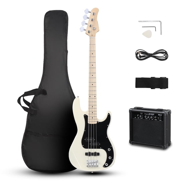 Kit de inicio para bajo Ktaxon de 4 cuerdas de tamaño completo con amplificador de 20 W