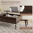 thumbnail image 5 of Vineego Wood Lift Top Coffee Table with Hidden Compartment and Adjustable Storage Shelf,Brown, 5 of 7