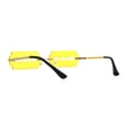thumbnail image 2 of Razor Blade Shape Funky Hipster Rimless Sunglasses Gold Yellow, 2 of 4