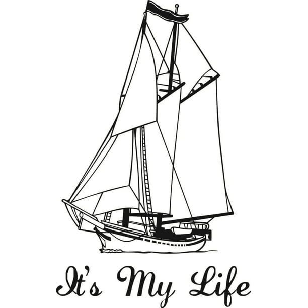 Living Room Art Sail Boat It S My Life Quote Dads Fishing Kids Boys 20 X 40 Inches Walmart Com Walmart Com