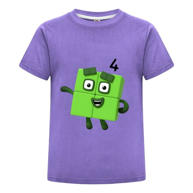 Colorful Numberblocks Tee for Boys Girls Toddler Preschool Learning Cartoon Shirt Educational Math Outfit Short Sleeve Birthday Gift Summer Kids Character Top