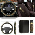 thumbnail image 5 of Yuyamidu Wolf Car Seat Cover Set of 15 Sunflower Car Floor Mats Steering Wheel Cover Seat Belt Cover Cup Mat Gear Shift Knob Cover Handbrake Cover, 5 of 6