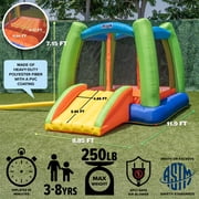 Sportspower Kids Inflatable Bounce House with Slide & Blower, Bouncy Castle Jumper for Backyard Outdoor Indoor Play, Toddler Bounce House Ages 3–8