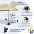 thumbnail image 6 of HOTEEL 10x20 Heavy Duty Pop up Canopy EZ Commercial Outdoor Tent Portable Party Wedding Instant Canopy Shelter All Season Anti-UV Waterproof Tent Gazebo with 6 Removable Sidewalls, Roller Bag, Khaki, 6 of 7