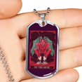 thumbnail image 3 of Tarot Card Necklace The Devil Stainless Steel or 18k Gold Dog Tag 24", 3 of 8