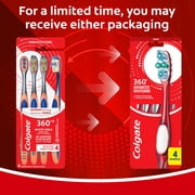Colgate 360 Advanced Whitening Toothbrush Pack, Medium Adult Toothbrushes, 4 Pack