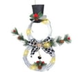 thumbnail image 2 of karymi Christmas Snowman Wreaths for Front Door Xmas Snowman Rattan Hanging Ornament with LED Light for Christmas Party Decor Christmas Party Decorations Clearance Sales Clearance Sales, 2 of 6