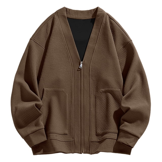 Pisexur Veste d'Hiver pour Hommes Mode Veste Décontractée Sans Capuche à Manches Longues Manteau d'Hiver Coupe-Vent Veste de Réchauffement