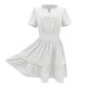thumbnail image 4 of Vestido holgado de manga corta con cuello en V para mujer - Poliéster ligero - Elegante e informal para primavera/verano/otoño, 4 of 4