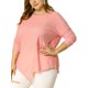 thumbnail image 4 of Blusa de lunares asimétrica de talla grande Agnes Orinda para mujer, color rosa, 1X, 4 of 7