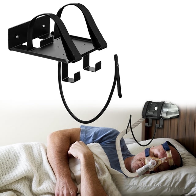 Wall Mount for CPAP Machine Compatible with ResMed AirSense 10 Lightweight Aluminum Design with Anti Slip Straps and Hose Management Hook Bedside Org