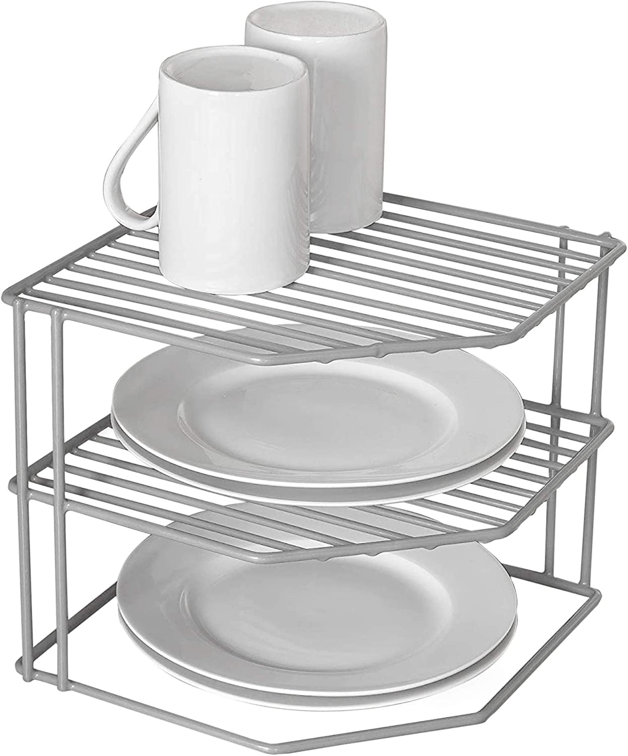 Chrome 3 Tier Corner Plate Rack Dish Stand Kitchen Plates Holder Organizer Tidy 