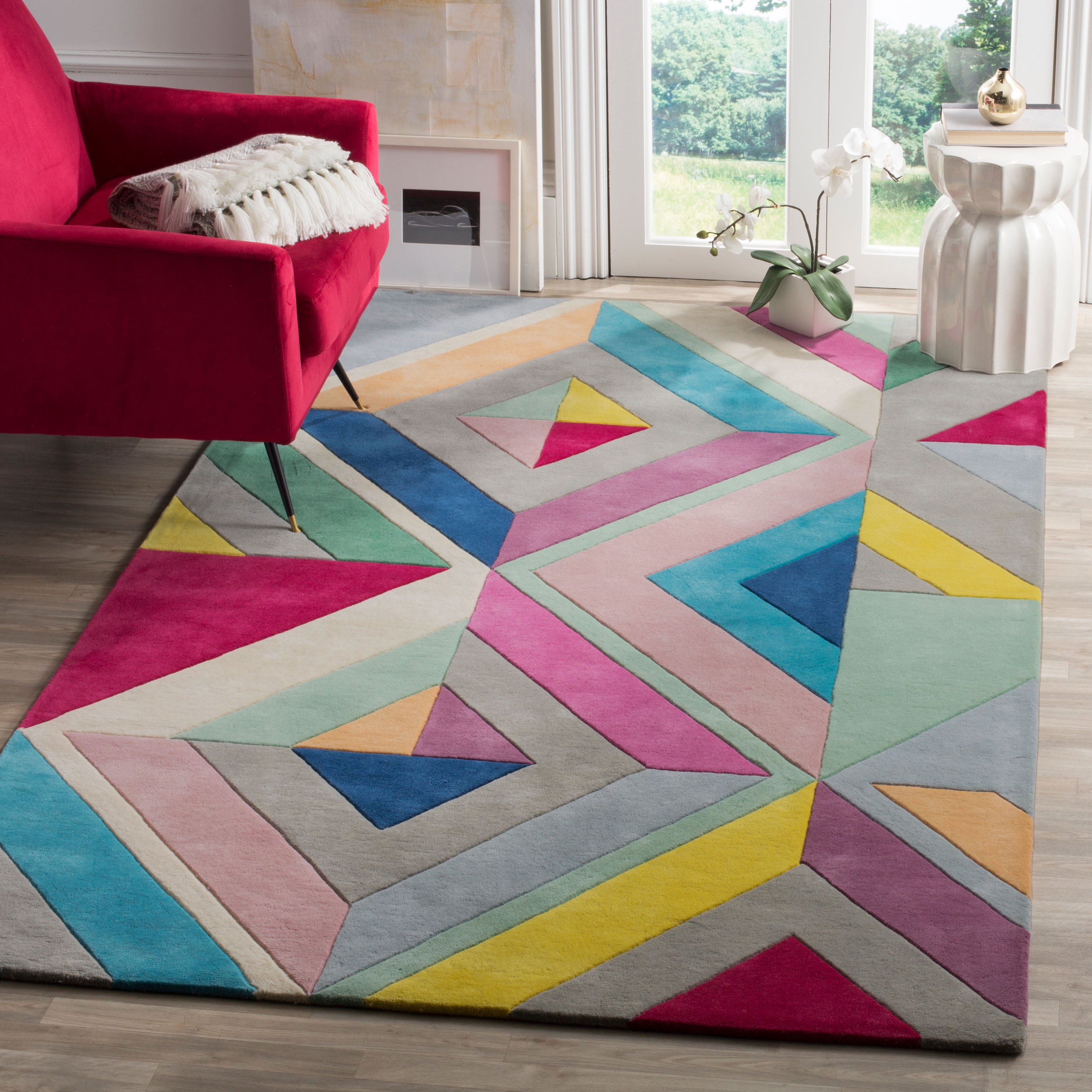 SAFAVIEH Fifth Avenue Weldon Geometric Area Rug, Grey/Multi, 2' x 3'