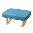 thumbnail image 4 of Reposapiés, otomana rectangular, taburete con asiento acolchado, taburete creativo pequeño Azul, 4 of 9