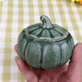 thumbnail image 5 of Caja de té de cerámica china Cajas en forma de calabaza de té Tumba de tetera; Tarro de almacenamiento de alimentos de regalo de té Caddy (verde). Afortunado Sencillez, 5 of 5