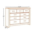thumbnail image 5 of Benjara Brin 61 Inch Wide Dresser, 7 Drawers with Pewter Bar Handles, Gray Oak Wood, 5 of 6