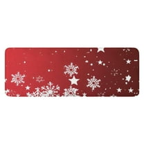Red Christmas Snowflake Pattern Kitchen Rug Mat,Kitchen Runner Rugs Non Skid Washable,Decorative Kitchen Floor Mats for Kitchen,Sink,Laundry,17"x47.2"