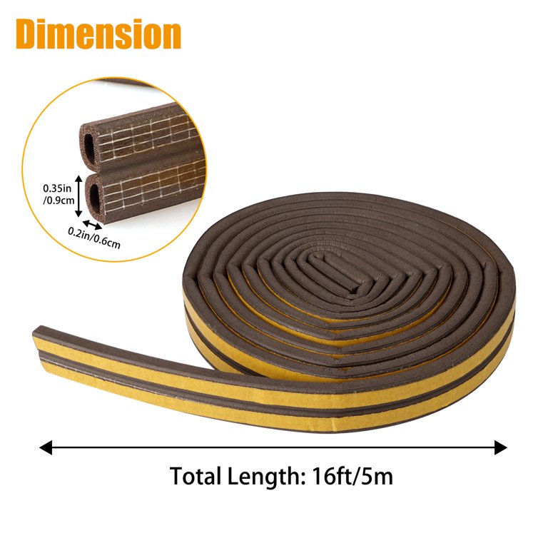 DIY Doctor Self-Adhesive Black Foam Draught Excluder Tape - Weather Stripping For Doors & Windows (5m, 10m, 20m Rolls)