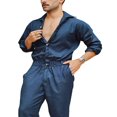 thumbnail image 1 of Combinaison Homme Couleur Unie Col Rabattu Manches Longues Combinaisons pour Garçons, 1 of 5