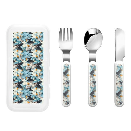 

Balery Butterflys for Stainless Steel Kids Silverware Set - Child and Toddler Safe Flatware - Children s Knife Fork And Spoon Set - Metal Kids Cutlery Set