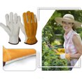 thumbnail image 4 of Guantes de trabajo de soldadura de jardinería, guantes de cuero antipinchazos a prueba de espinas, protección para las manos 1 par Vogacara HA5716-02B, 4 of 6