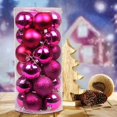 thumbnail image 4 of BSJJY 24Pc 3 Style Plating Christmas Balls,2.4In Christmas Tree Hanging Ball,Shatterproof Christmas Baubles(Boxed),Rose Red, 4 of 5