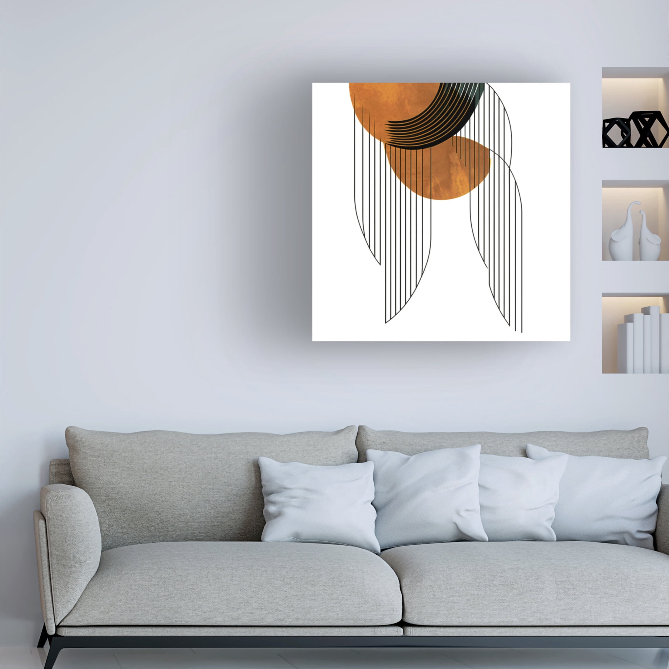 Canvas Wall Art - Ray Heere 'Mid Century Abstract Painting 6' Wall Art for Living Room, Bedroom, or Office Décor by Trademark Fine Art - 35 x 35 Inches