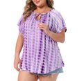 thumbnail image 2 of DARING DIVA Women's Plus Soft T-shirt Tye Dye  Casual Top with Comfort Fit 3X Purple, 2 of 6
