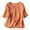 I418 Orange, variant on Yuncity Women Tops Short Sleeve Crew Neck Solid Color Embroidery Summer Leisure Relaxed Fit Outdoor Daily Wear Women's Tshirts Size L Orange