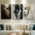 thumbnail image 4 of 3pcs Unframed Abstract, Black and White Face Gorgeous Classic Style Canvas Art Print, Decorative Painting Large Size Canvas Poster Suitable for Living Room Wall Decoration, Bedroom, Restaurant, Corr, 4 of 4