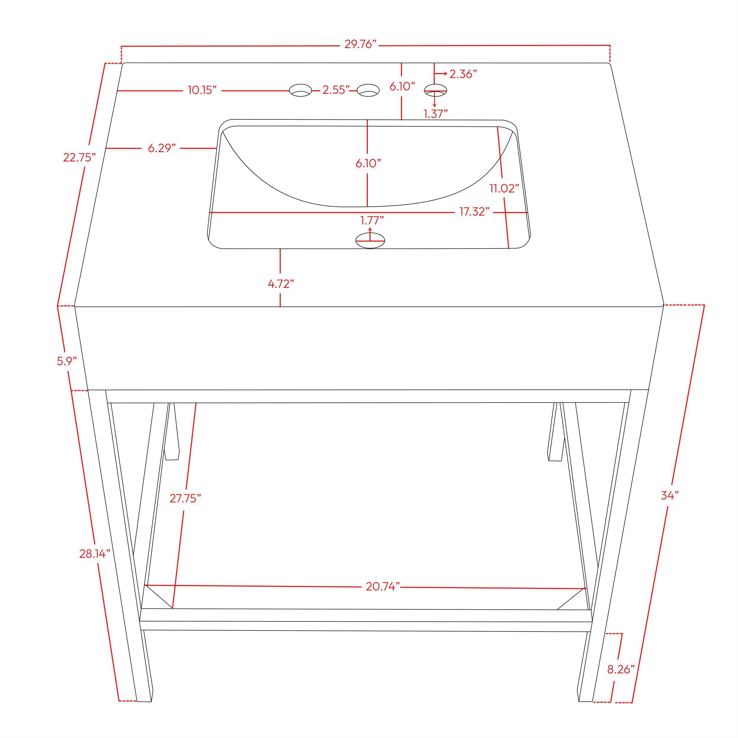Meridian Furniture Marmo White Engineered Stone Bathroom Vanity