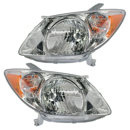 Pair Set Halogen Combination Headlights Headlamps Replacement Fits Pair Set Halogen Combination Headlights Headlamps Replacement Fits 05 08 Pontiac Vibe 88973540 88973539